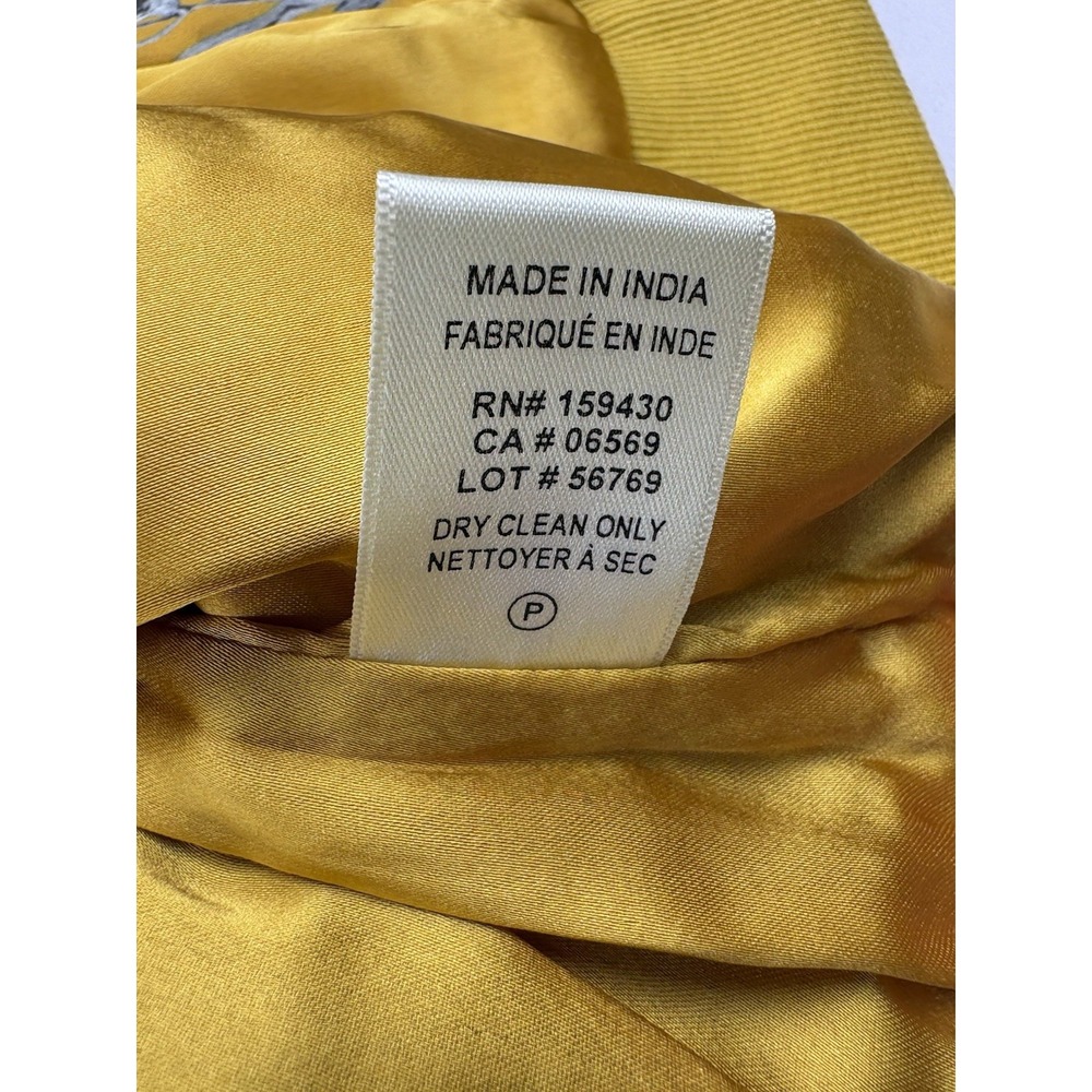 Elan Aubray Quilted Bomber Jacket Floral Print Yellow Gray Full Zip. Women's Med - Picture 7 of 16